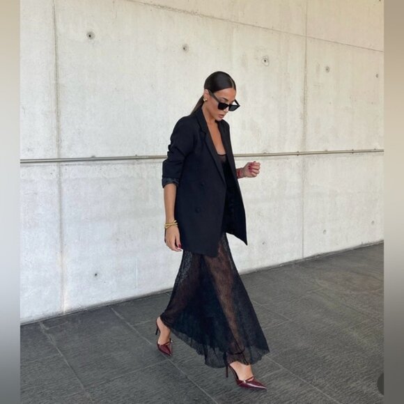 ZARA LONG LACE DRESS - Picture 4 of 10